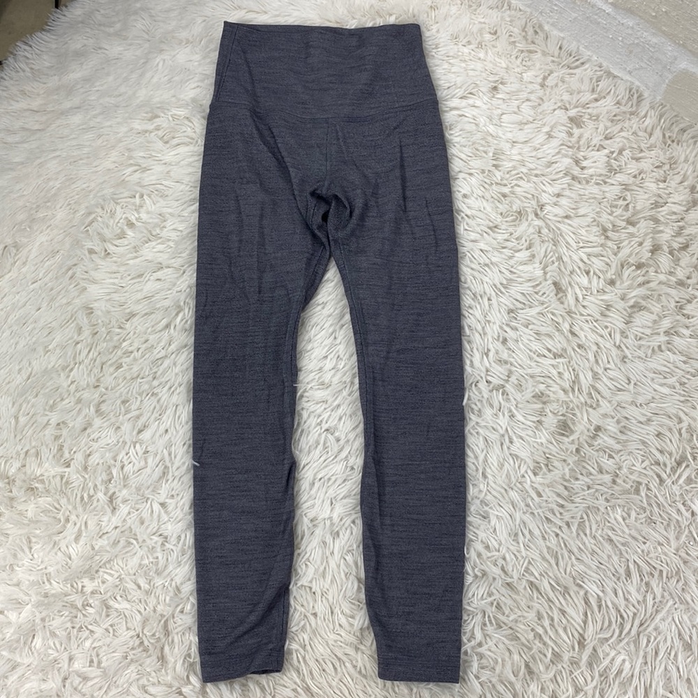 Lululemon Align Pant II 25" Mini Heathered Herringbone Heathered Black White